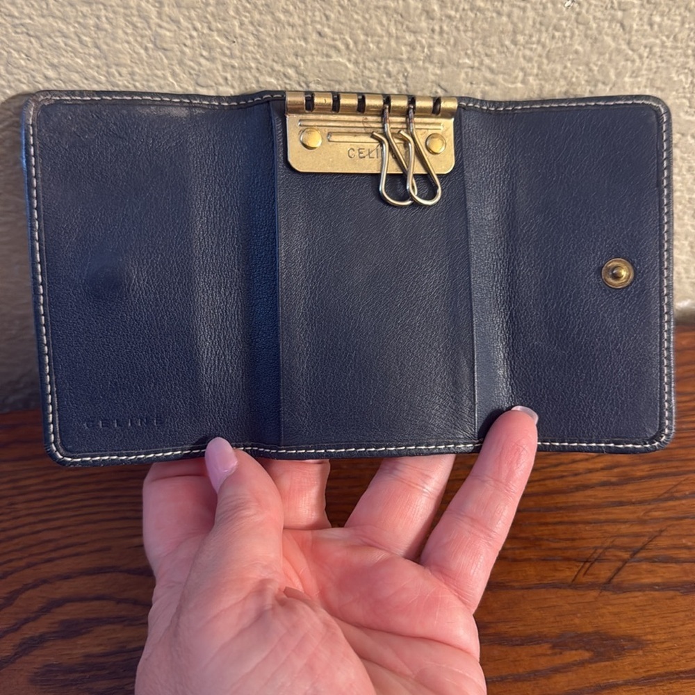 Celine Macadam Authentic Blue Canvas Keyholder Case missing key holders - Picture 9 of 14